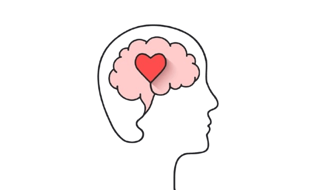 Mental Health Awareness - Brain with Heart
